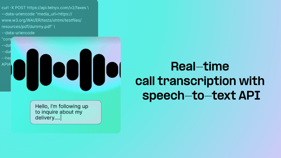 Feature image, shows TeXML programmable voice portal screen and getting started with speech-to-text